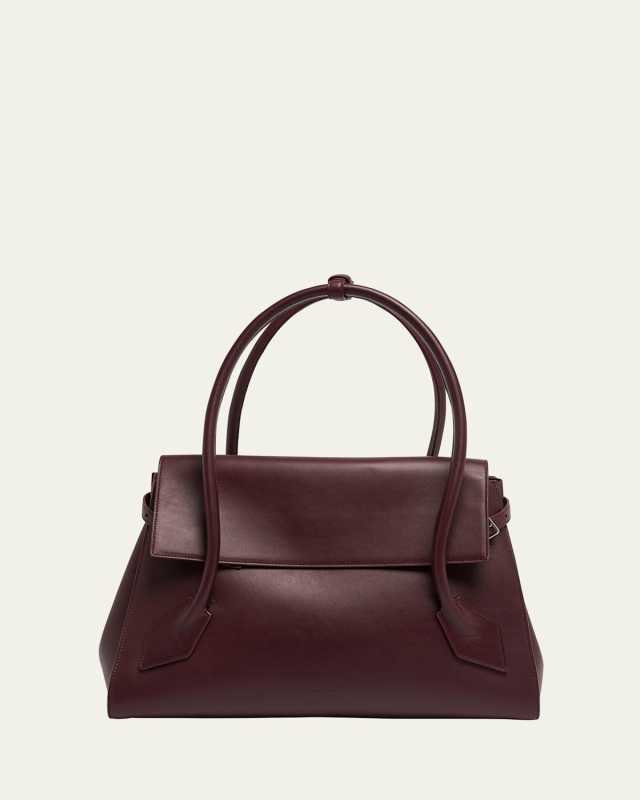 Tate Calf Leather Top-Handle Bag